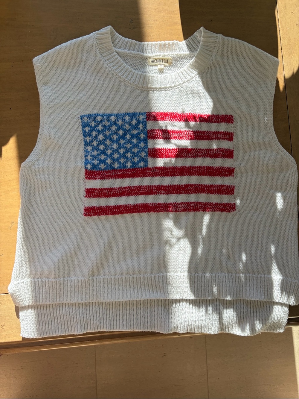 MARC JACOBS Womens White American Flag Knit Tank Top